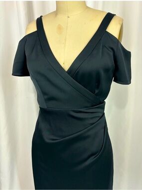 All Saints Black Minimalist Cocktail Wrap women’s Dress size 2 NWT